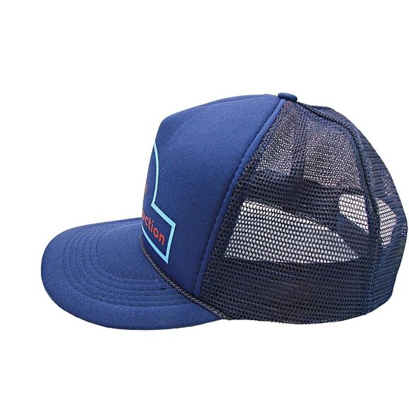 The Sportsman Vintage Snapback Trucker Hat Blue New Design Construction Logo - Picture 2 of 12